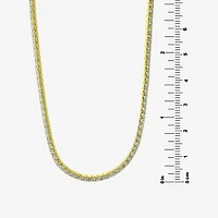 Adjustable Length Womens Cubic Zirconia 14K Gold Over Silver 26 Inch Tennis Necklace