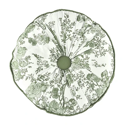 Laurel Manor Toile Garden Round Throw Pillow