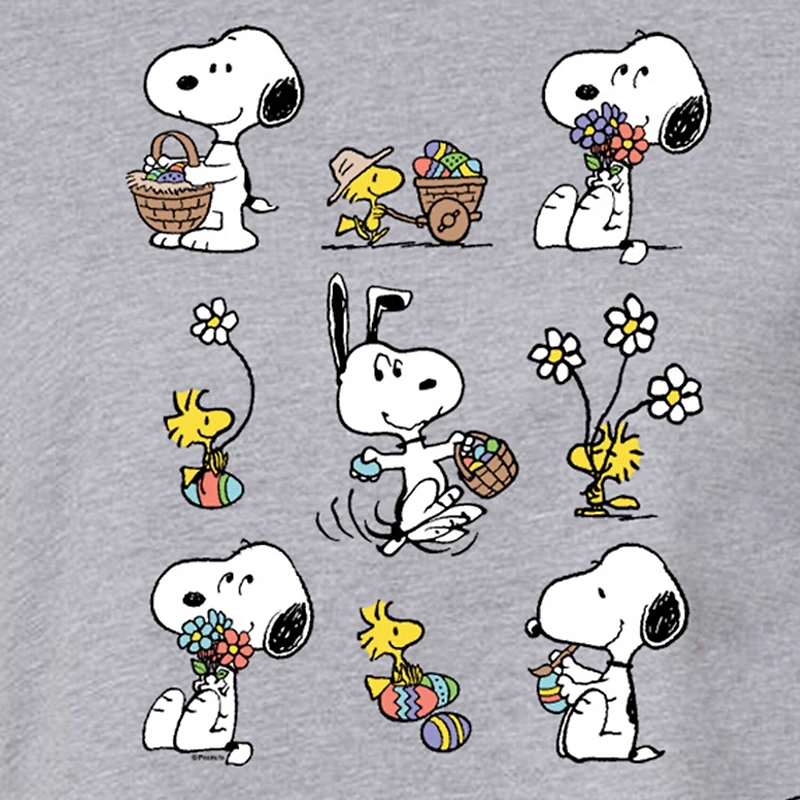 Womens Juniors Crew Neck Short Sleeve Boxy Fit Peanuts Snoopy Graphic T-Shirt