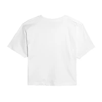 Cropped Womens Juniors Crew Neck Short Sleeve Boxy Fit Lilo & Stitch Graphic T-Shirt