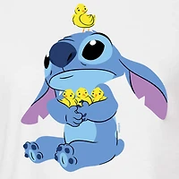 Cropped Womens Juniors Crew Neck Short Sleeve Boxy Fit Lilo & Stitch Graphic T-Shirt