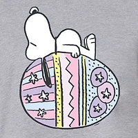 Easter Egg Cropped Womens Juniors Crew Neck Short Sleeve Boxy Fit Peanuts Snoopy Graphic T-Shirt