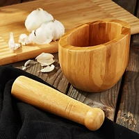 BergHOFF Bamboo Mortar And Pestle, Natural 2-pc. Mortar & Pestle