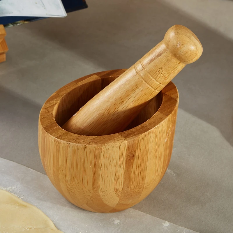 BergHOFF Bamboo Mortar And Pestle, Natural 2-pc. Mortar & Pestle