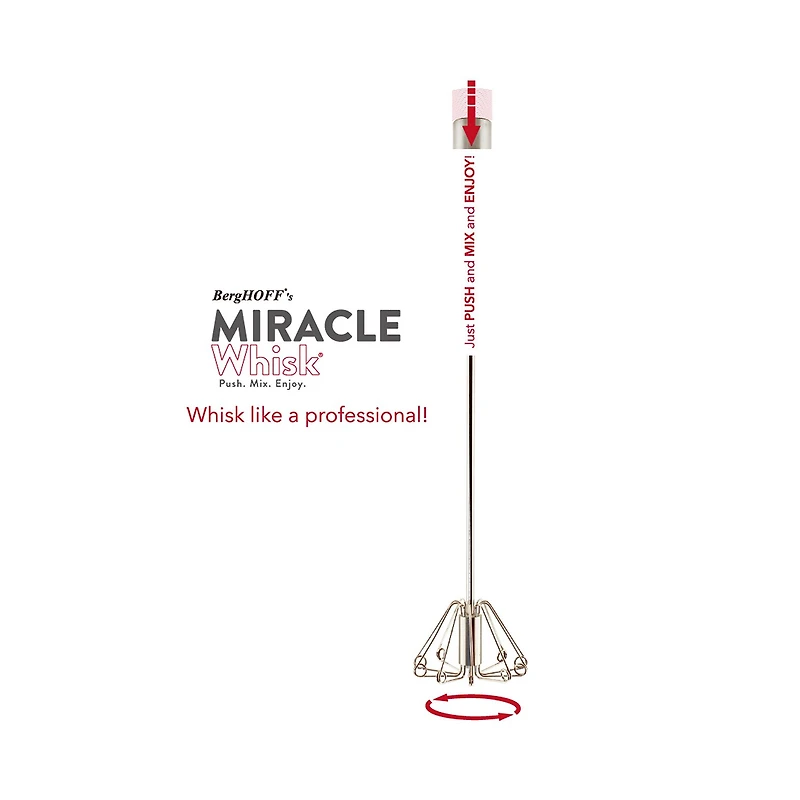 BergHOFF Essentials 18/10 Stainless Steel Red Miracle 2-pc. Whisk