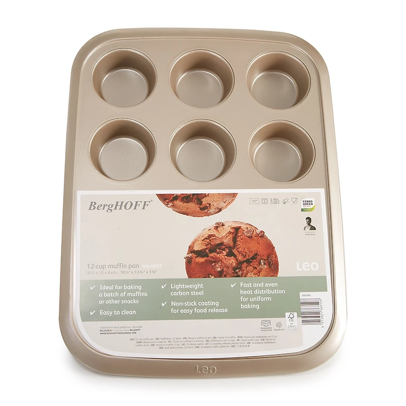 BergHOFF Balance Non-Stick 12-Cup Muffin Pan