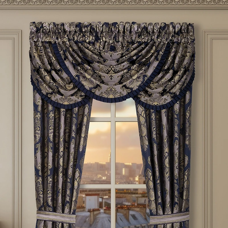 Five Queens Court Briarwood Rod Pocket Waterfall Valance