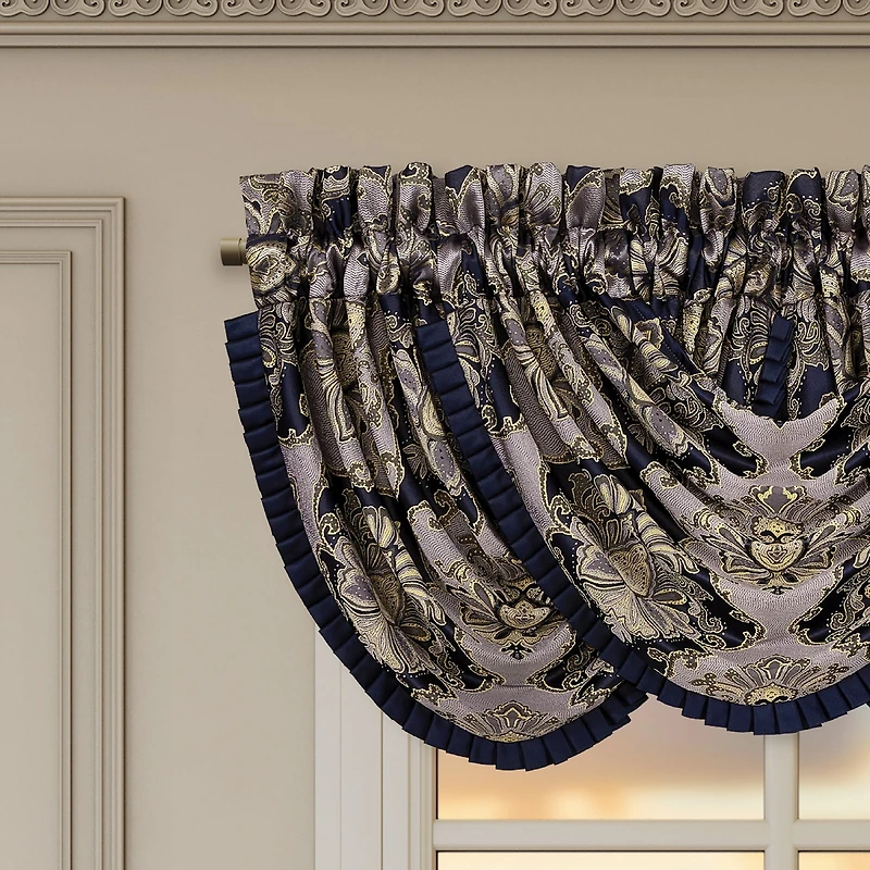 Five Queens Court Briarwood Rod Pocket Waterfall Valance
