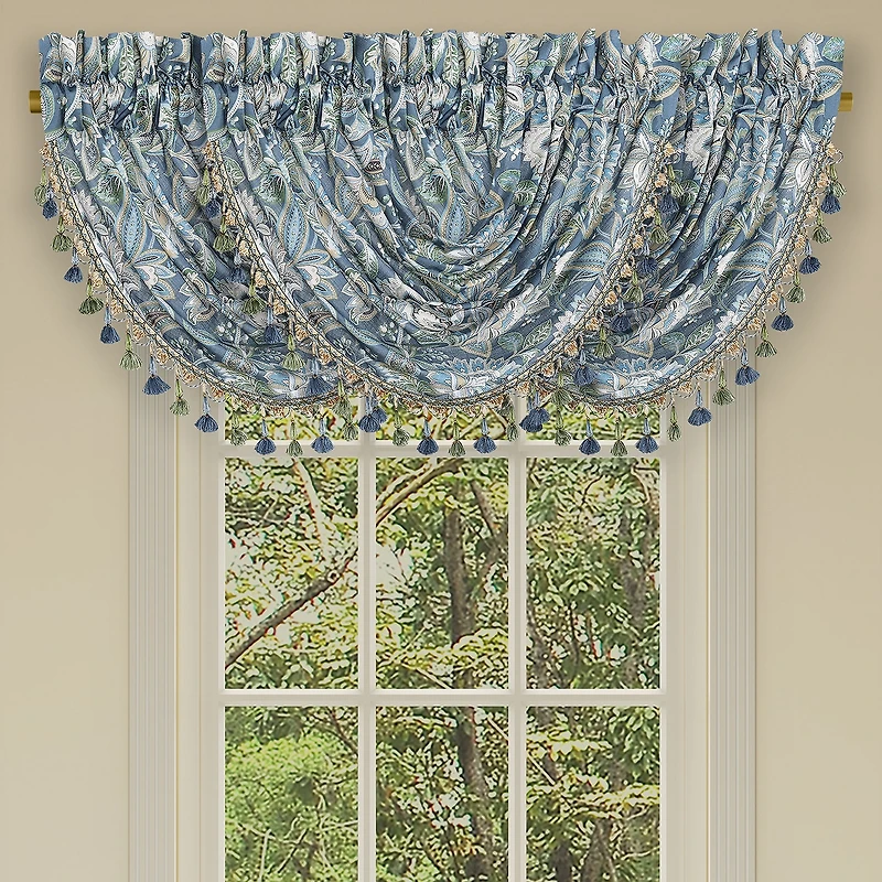 Five Queens Court Marietta Rod Pocket Waterfall Valance