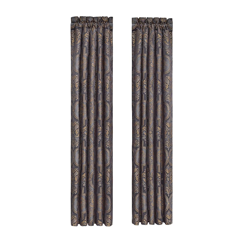 Five Queens Court Millbrook Rod Pocket Room Darkening Set of 2 Curtain Panel