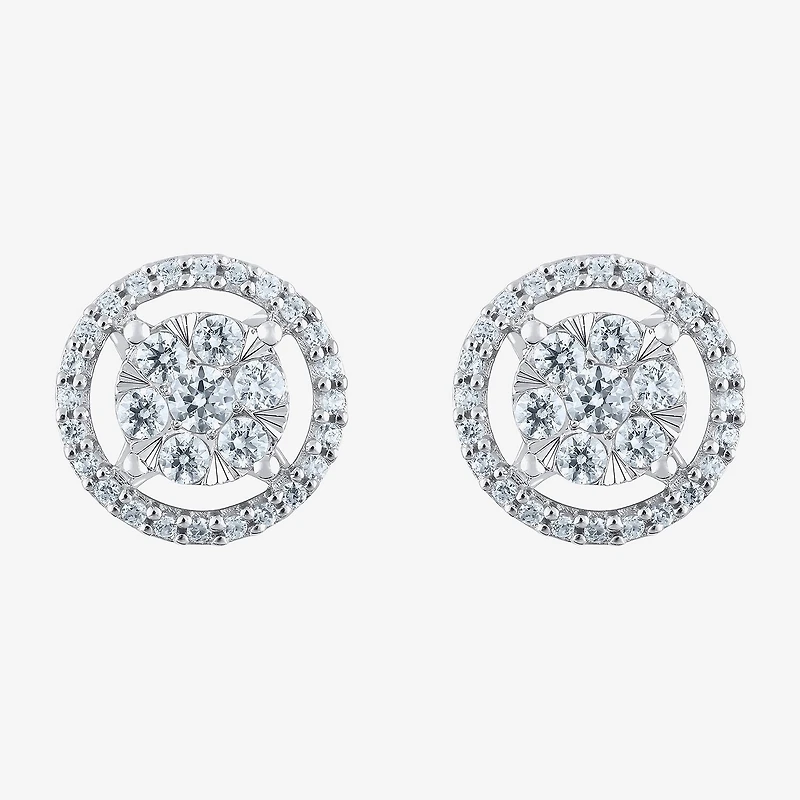 (F / Vs2) 1/2 CT. T.W. Lab Grown White Diamond 14K Gold 9.2mm Round Stud Earrings