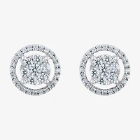 (F / Vs2) 1/2 CT. T.W. Lab Grown White Diamond 14K Gold 9.2mm Round Stud Earrings