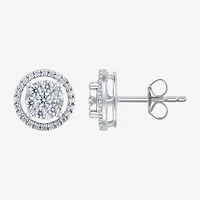 (F / Vs2) 1/2 CT. T.W. Lab Grown White Diamond 14K Gold 9.2mm Round Stud Earrings
