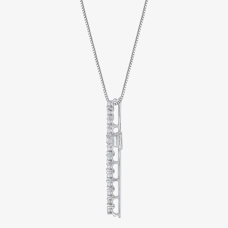 Womens 1/2 CT. T.W. Natural White Diamond 14K Gold Cross 18 Inch Pendant Necklace