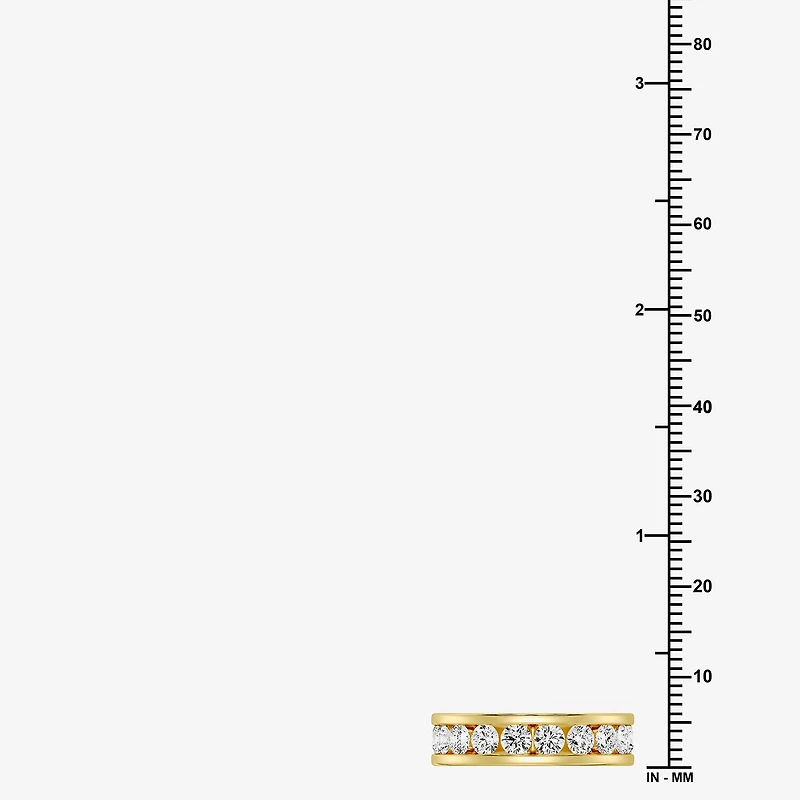 (F/ Si1-Si2) Womens 3MM 2 CT. T.W. Lab Grown White Diamond Sterling Silver Wedding Band