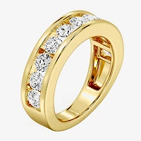 (F/ Si1-Si2) Womens 3MM 2 CT. T.W. Lab Grown White Diamond Sterling Silver Wedding Band