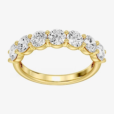 (F/ Si1-Si2) Womens 2MM 2 CT. T.W. Lab Grown White Diamond Sterling Silver Wedding Band