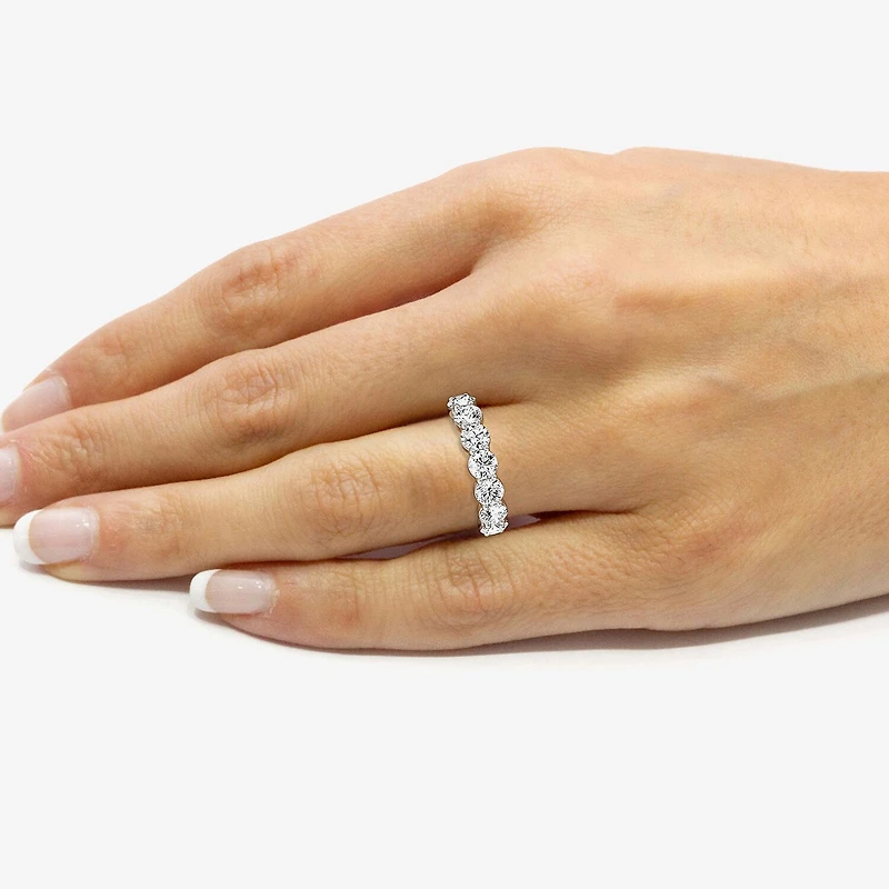 (F / Si1-Si2) Womens 2.5MM 3 CT. T.W. Lab Grown White Diamond Wedding Band