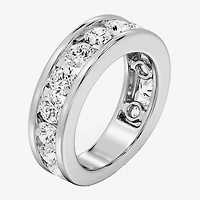 (F / Si1-Si2) Womens 4.5MM 3 CT. T.W. Lab Grown White Diamond Sterling Silver Wedding Band