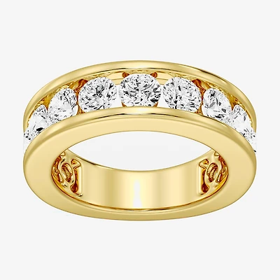 (F / Si1-Si2) Womens 4.5MM 3 CT. T.W. Lab Grown White Diamond Sterling Silver Wedding Band