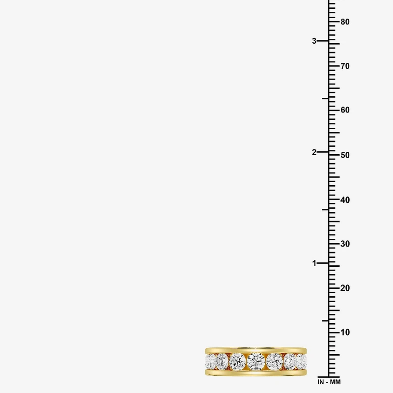 (F / Si1-Si2) Womens 4.5MM 3 CT. T.W. Lab Grown White Diamond Sterling Silver Wedding Band