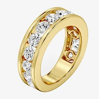 (F / Si1-Si2) Womens 4.5MM 3 CT. T.W. Lab Grown White Diamond Sterling Silver Wedding Band
