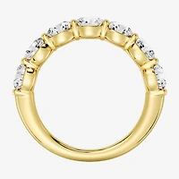 (F / Si1-Si2) Womens 2.5MM 3 CT. T.W. Lab Grown White Diamond Sterling Silver Wedding Band