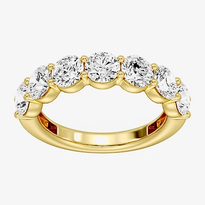 (F / Si1-Si2) Womens 2.5MM 3 CT. T.W. Lab Grown White Diamond Sterling Silver Wedding Band