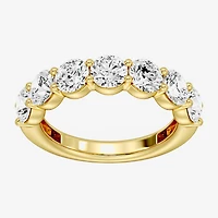 (F / Si1-Si2) Womens 2.5MM 3 CT. T.W. Lab Grown White Diamond Sterling Silver Wedding Band