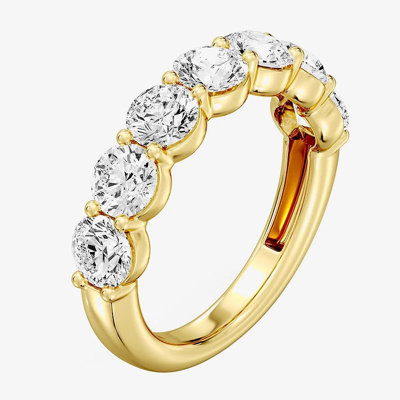 (F / Si1-Si2) Womens 2.5MM 3 CT. T.W. Lab Grown White Diamond Sterling Silver Wedding Band