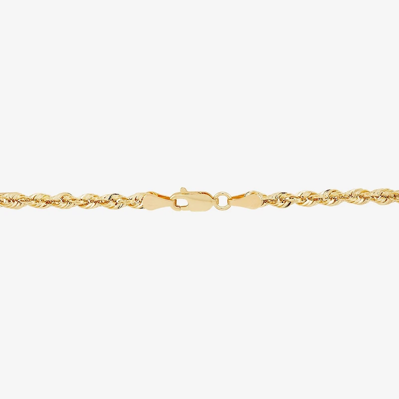 Womens 10K Gold 24 Inch Rope Chain Necklace