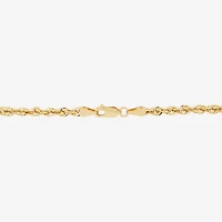 Womens 10K Gold 24 Inch Rope Chain Necklace