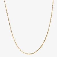 Womens 10K Gold 24 Inch Rope Chain Necklace