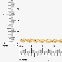 Womens 10K Gold 24 Inch Rope Chain Necklace