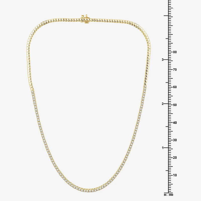 (G / Si1-Si2) Womens 3 CT.T.W. Lab Grown White Diamond Sterling Silver 18 Inch Tennis Necklace