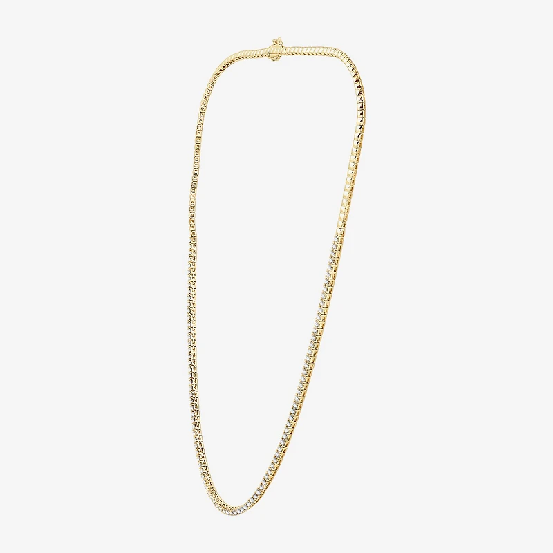 (G / Si1-Si2) Womens 3 CT.T.W. Lab Grown White Diamond Sterling Silver 18 Inch Tennis Necklace