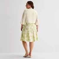 Perceptions Womens Plus Leaf Jacket Dress