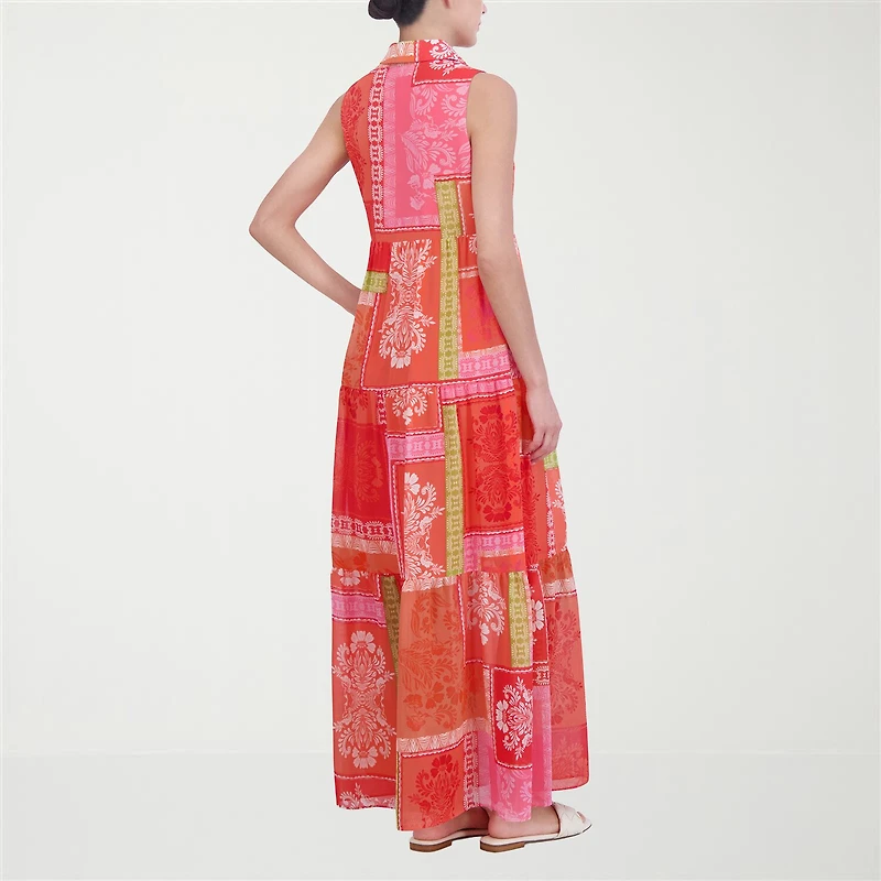 Jessica Howard Womens Petite Sleeveless Maxi Dress