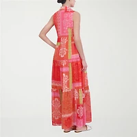 Jessica Howard Womens Petite Sleeveless Maxi Dress