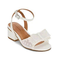 Christie & Jill Amira Little Big Kid Girls Round Open Toe Block Heel Pumps