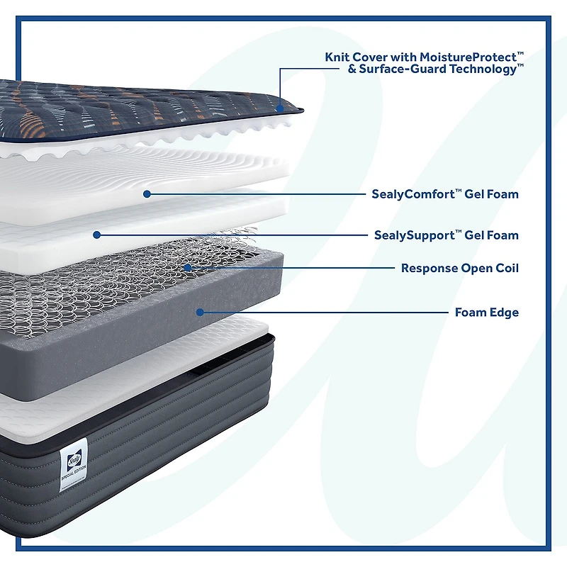 Sealy Special Edition Warner 12" Medium Tight Top - Mattress + Box Spring