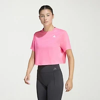 adidas Womens Crew Neck Short Sleeve Active Crop Top
