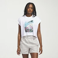 adidas Womens Crew Neck Short Sleeve Active Crop Top