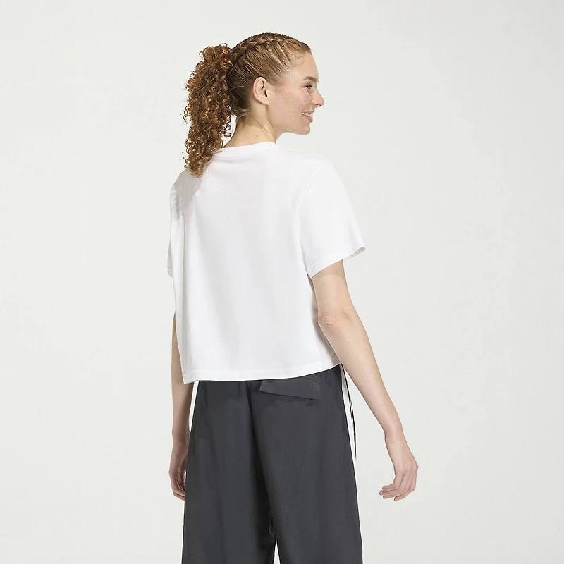 adidas Womens Crew Neck Short Sleeve Active Crop Top