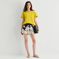 Worthington Womens Crew Neck Short Sleeve T-Shirt