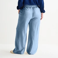 St. John's Bay Womens Plus Wide Leg Pull-On Pant