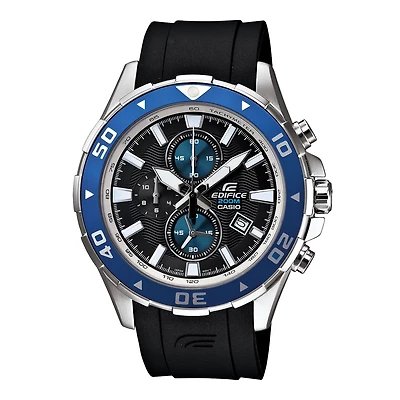 Casio Mens Chronograph Black Strap Watch Efm501-1a2