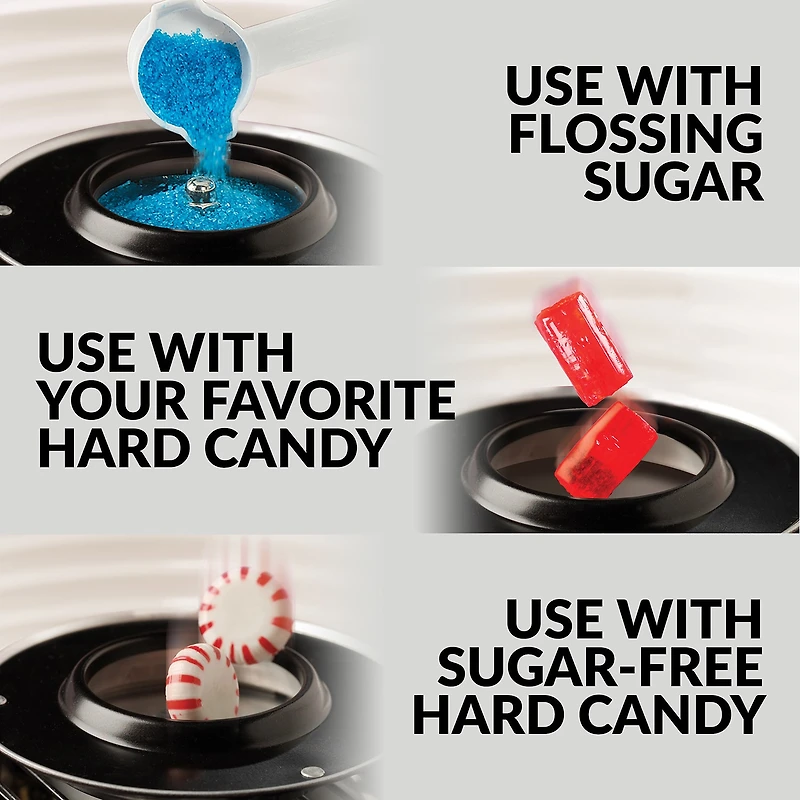 Nostalgia CLCM8AQ Classic Retro Hard & Sugar-Free Candy Cotton Candy Maker