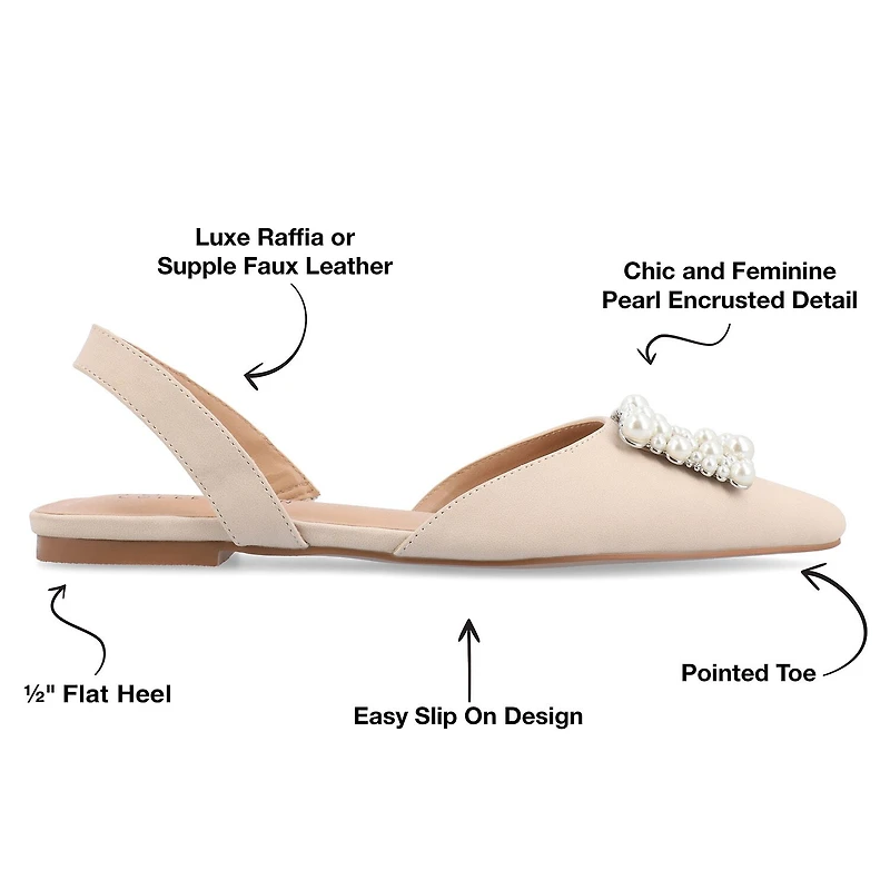 Journee Collection Hannae Womens Pointed Closed Toe Ballet Flats