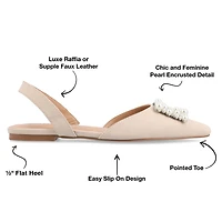 Journee Collection Hannae Womens Pointed Closed Toe Ballet Flats